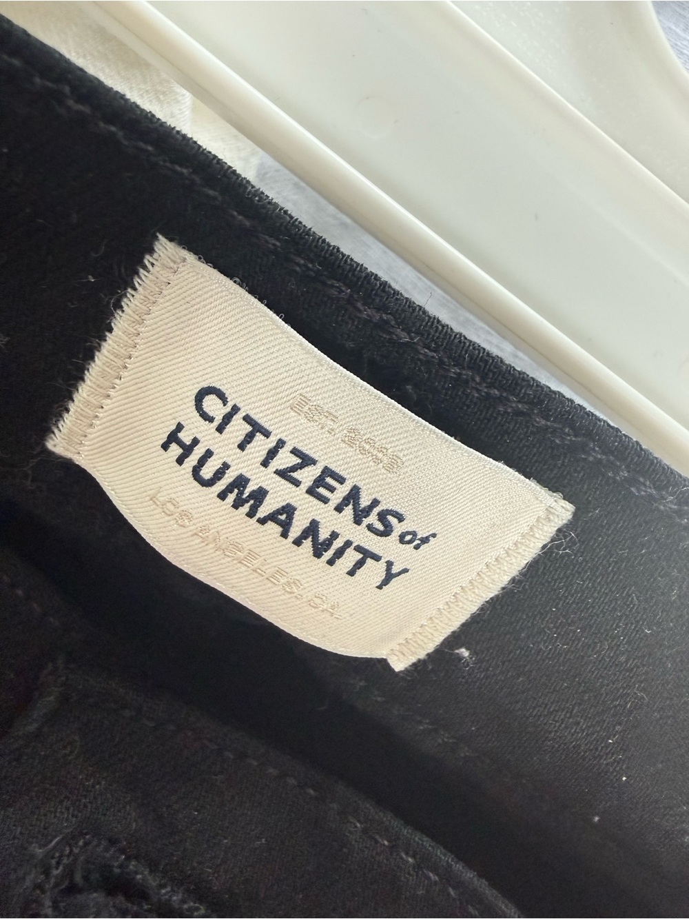 Citizens of Humanity Black Denim with Cream Label